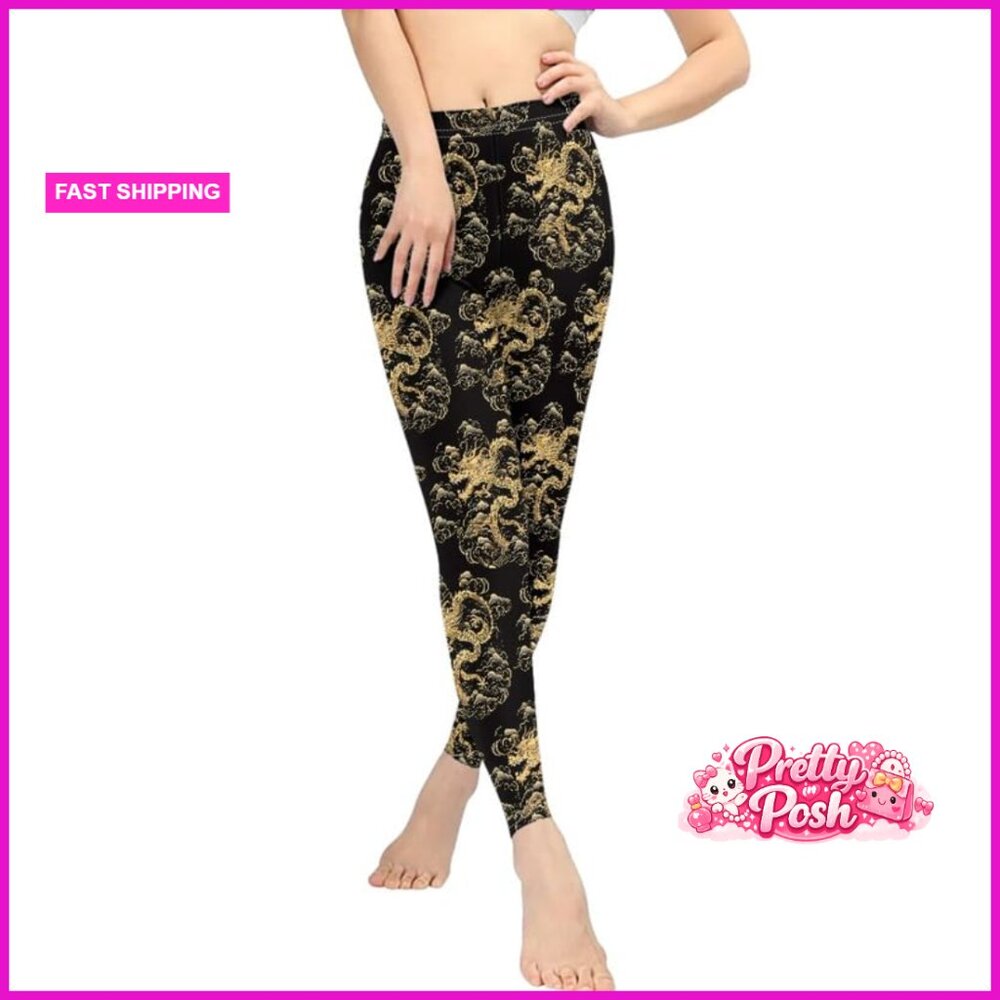 Polyester Spandex Leggings High Rise Workout Tights Stretchy - Picture 5 of 7